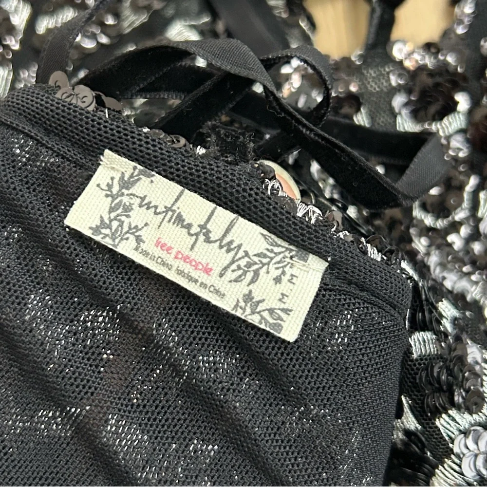 Free People Intimately Sequin Crop Top M